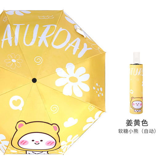 Cartoon Sun Umbrella - Automatic Folding, UV Protection