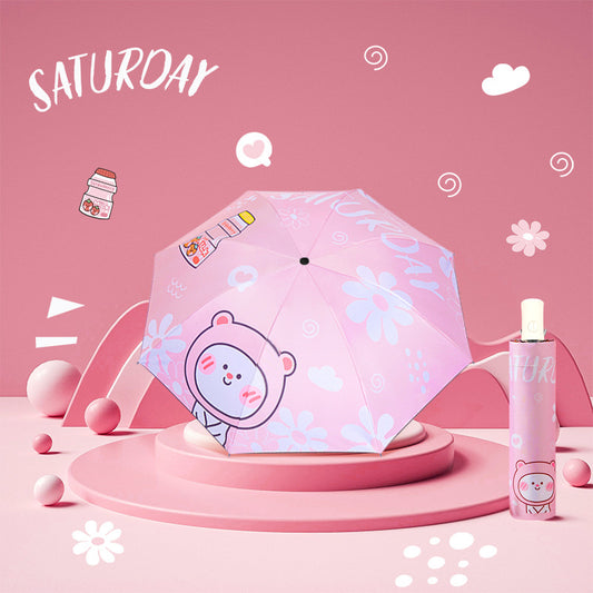 Cartoon Sun Umbrella - Automatic Folding, UV Protection